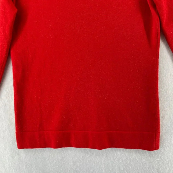 Banana Republic Merino Wool Sweater Women S Red V-Neck Slim Fit Stretch Pullover - Picture 7 of 9
